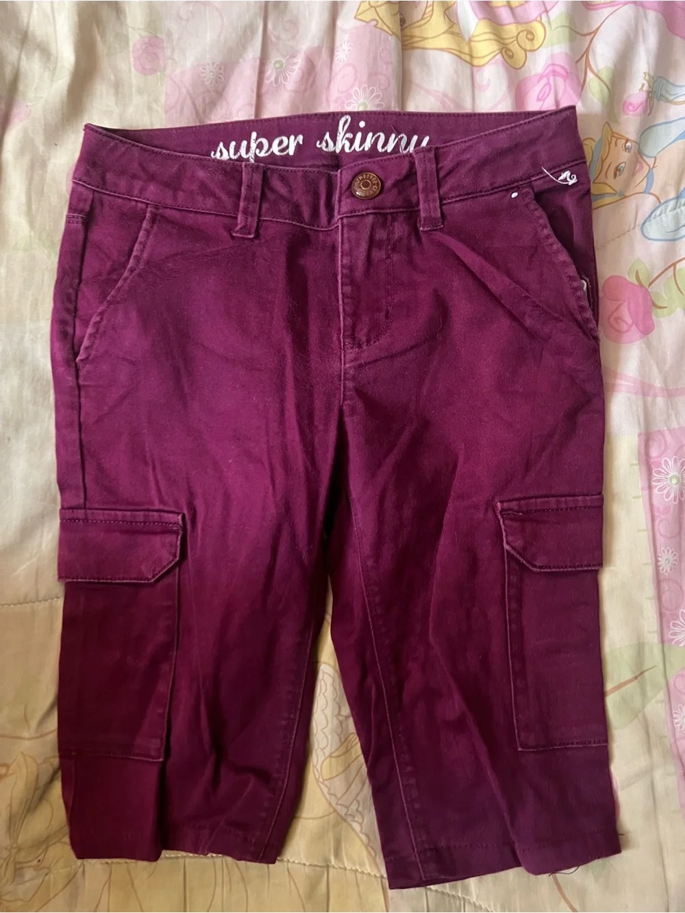 Girls Gymboree Maroon Super Skinny Cargo Shorts